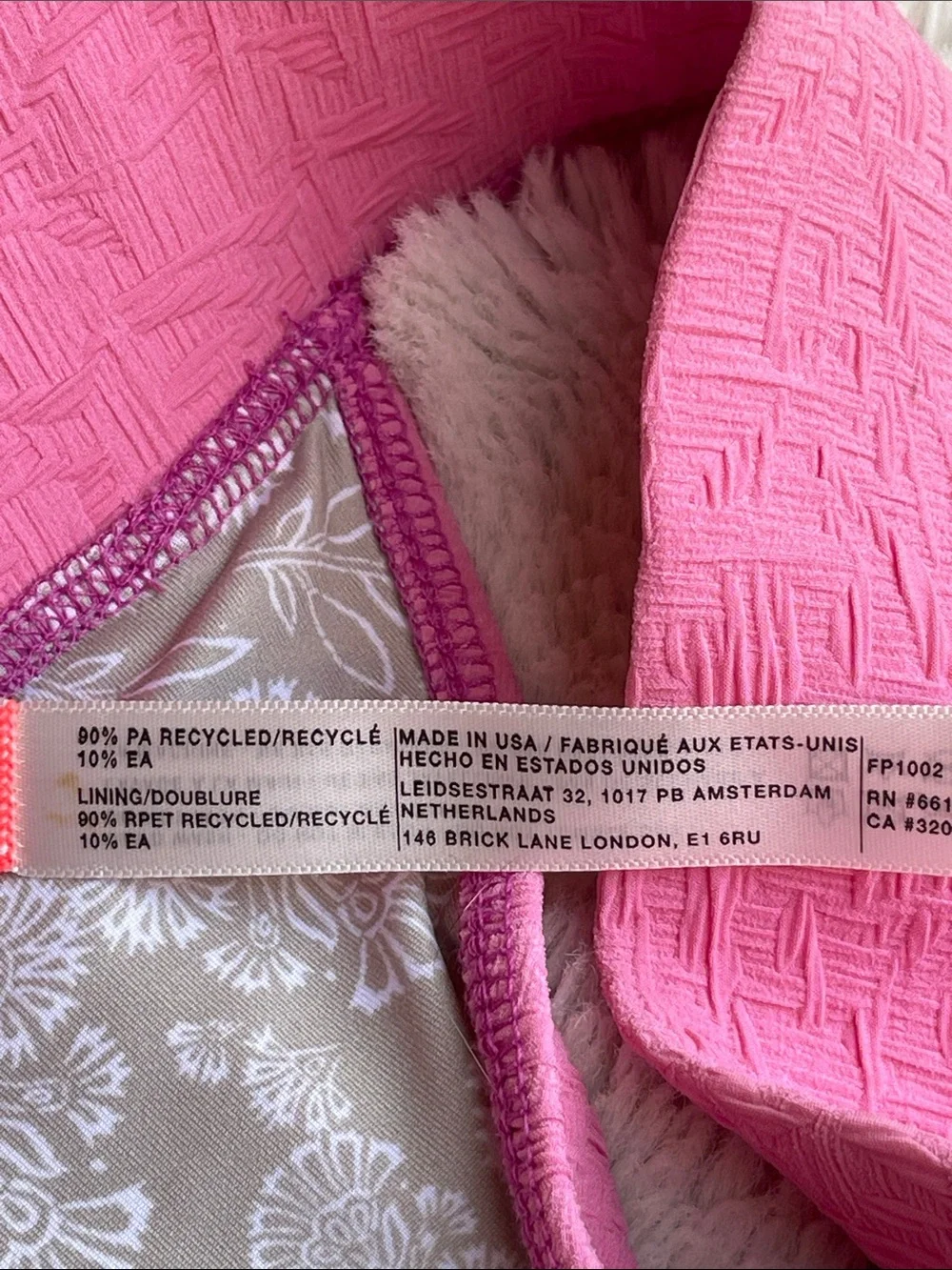 Free People Beach DylanTextured Pink High-Cut Bikini Bottom in Pink Size L